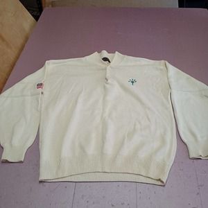 VINTAGE‎ Andrew Rohan Sweater Adult XL White Pullover Button Close Mens